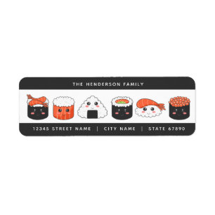 Sushi Return Address Labels