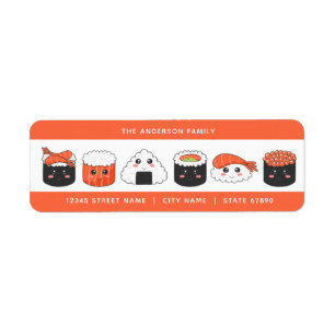 Sushi Return Address Labels