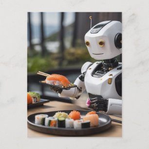 sushi robot postcard