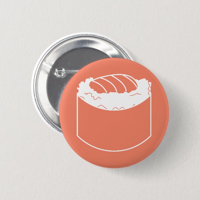 sushi roll 6 cm round badge (Front & Back)