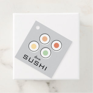 Sushi roll box favour tags