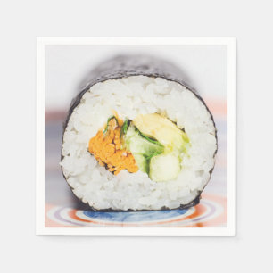 Sushi roll Fish and rice Napkin