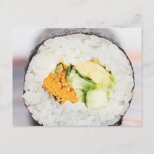 Sushi roll Fish and rice Postcard