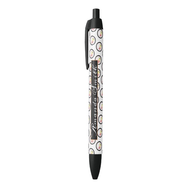 Sushi Roll Salmon Avocado Cream Cheese Black Ink Pen (Top (Vertical))
