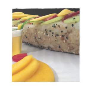 Sushi Roll Sushi Mango Rice Japanese Food Asian Notepad