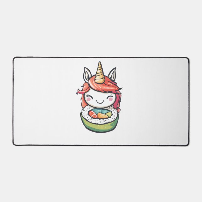 Sushi Roll Unicorn (1) Desk Mat (Front)