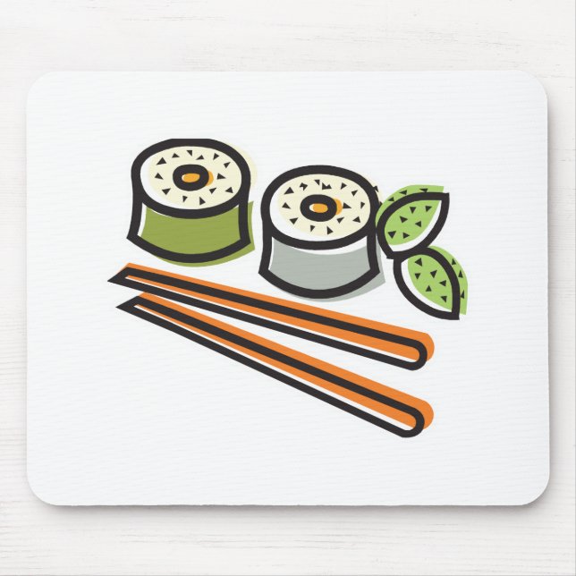 sushi rolls and chopsticks mouse mat (Front)