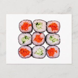 Sushi Rolls Japanese Food Template Postcard