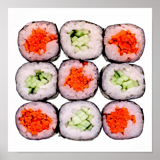 Sushi Rolls Japanese Food Template Poster (Front)