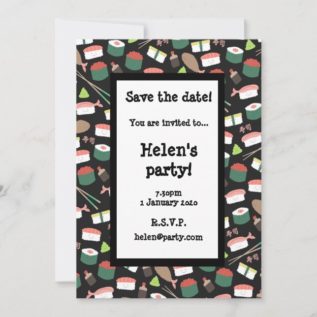 Sushi Save The Date Card (Front)