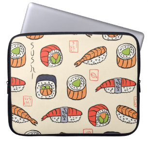 sushi seamless pattern laptop sleeve