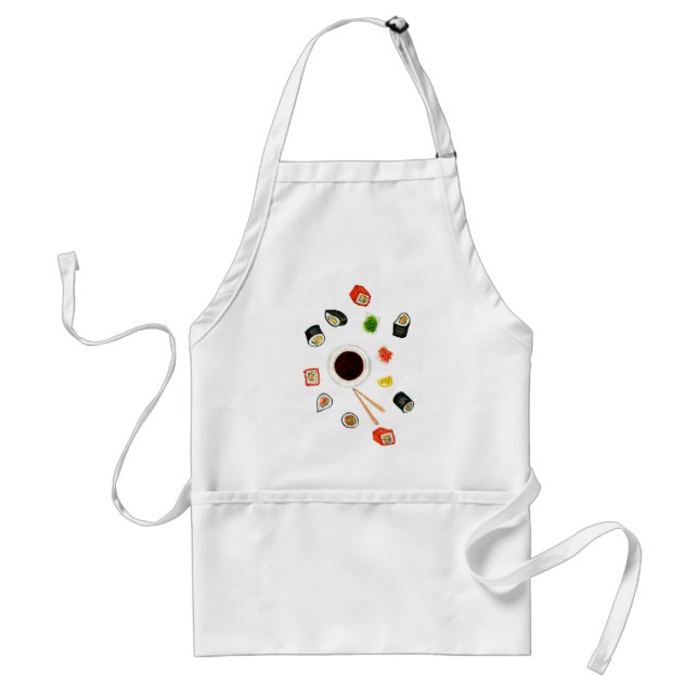 Sushi Set Watercolor Standard Apron (Front)