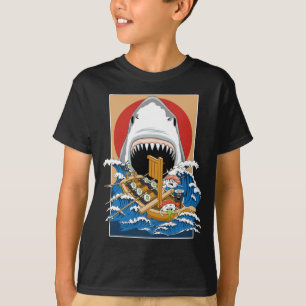 Sushi Shark Attack Illustration T-Shirt