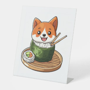 Sushi Shiba – Funny Food Dog Pedestal Sign