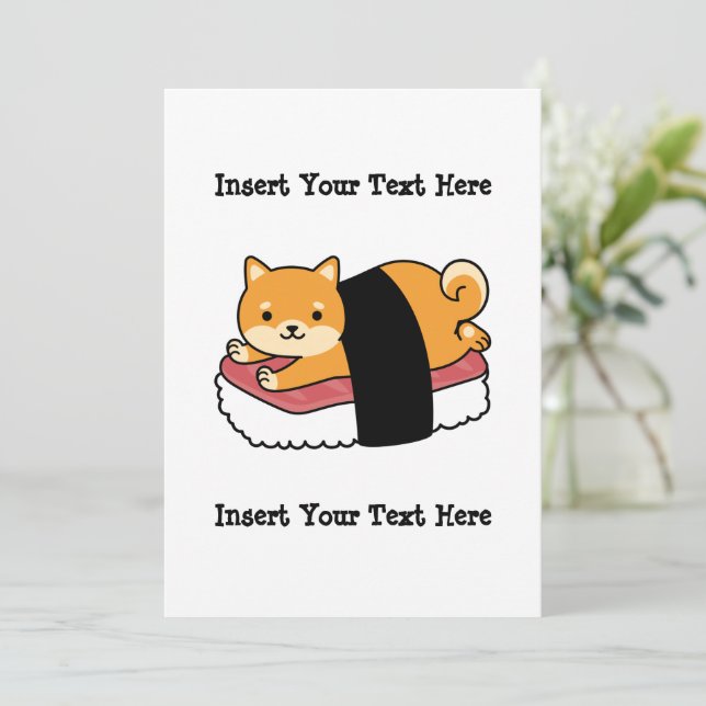 Sushi Shiba Inu - Cute Dog Japanese food Holiday Card (Standing Front)