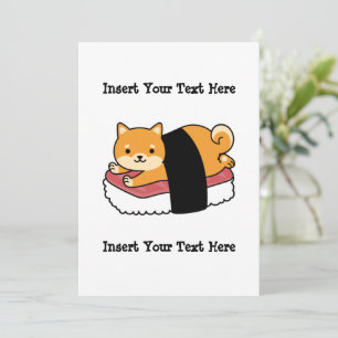 Sushi Shiba Inu - Cute Dog Japanese food Holiday Card