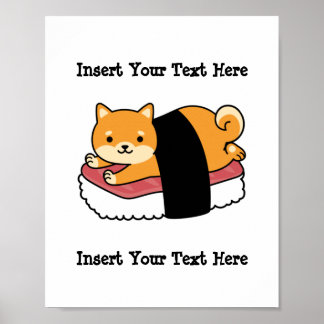 Sushi Shiba Inu - Cute Dog Japanese food Poster