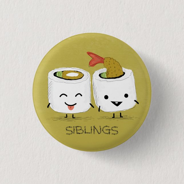 Sushi Siblings 3 Cm Round Badge (Front)