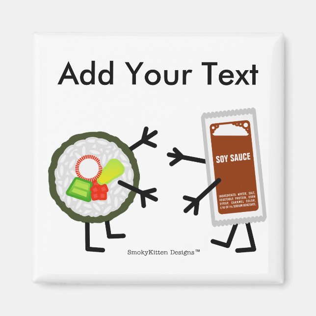 Sushi & Soy Sauce - Customisable Magnet (Front)
