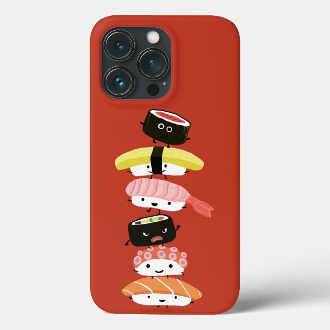 Sushi Stack - A Kawaii Tower of Sushi Characters Case-Mate iPhone Case (Back)