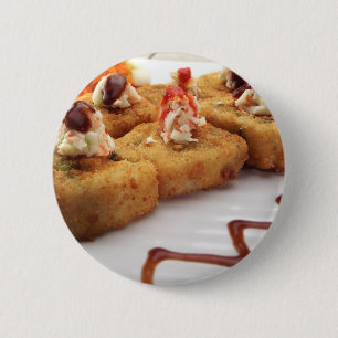 Sushi Sushi Roll Plate Japanese Food Asian 6 Cm Round Badge