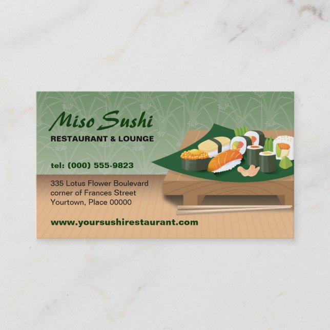 Sushi Table Restaurant Business Card (Front)