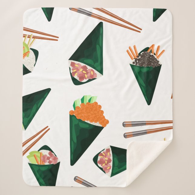 sushi temaki sherpa blanket (Front)