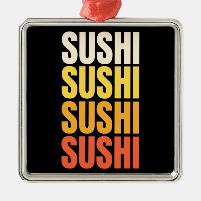 Sushi text design metal tree decoration (Front)