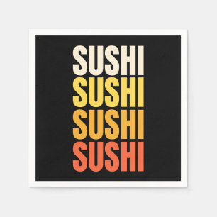 Sushi text design napkin