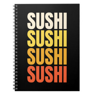Sushi text design notebook