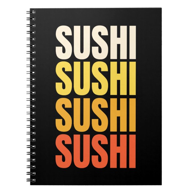 Sushi text design notebook (Front)