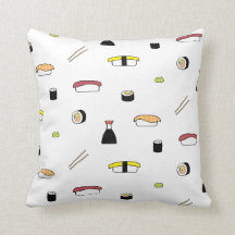 Sushi Themed Pattern | Illustrated Sushi Set White