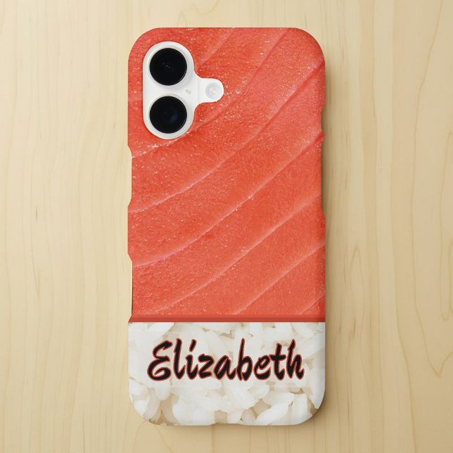 Sushi Time- Personalised Tuna (Personalized Sushi iPhone 17 Case- Table View)