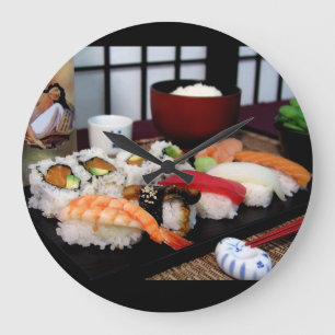 Sushi Time Round Wall Clock