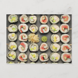 Sushi With Wasabi And Ginger Postcard