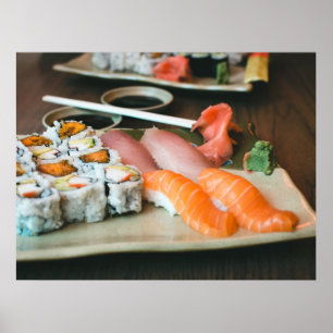 Sushi Yam Maki Rolls Asian Foods Poster