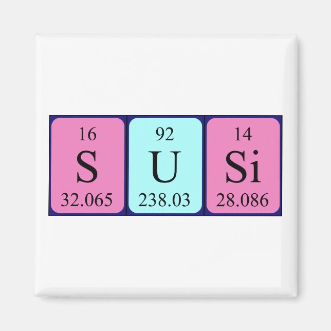Susi periodic table name magnet (Front)
