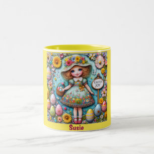 SUSIE ~ Vintage Girl ~ Very Sweet Two-Tone Coffee Mug