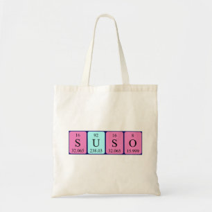 Suso periodic table name tote bag