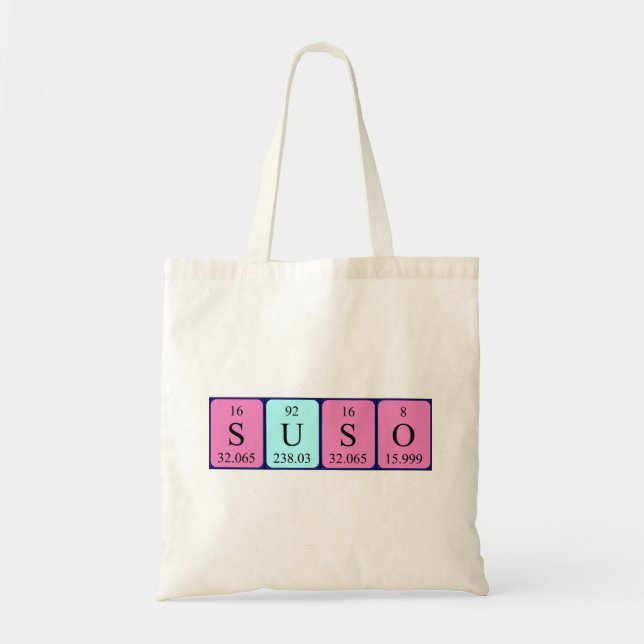 Suso periodic table name tote bag (Front)