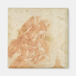 Suspended angel and architectural sketch, c.1600 magnet