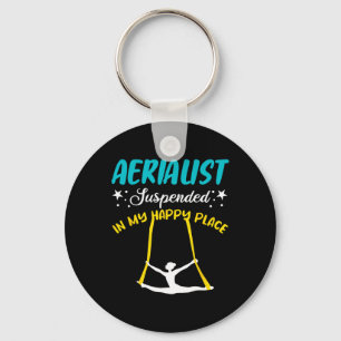 Suspended In My Happy Place Acrots Yoga  Key Ring