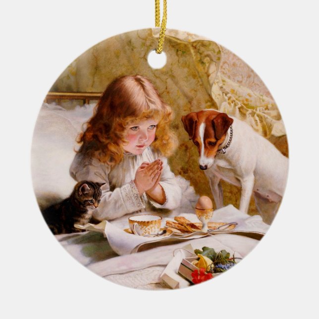 Suspense by Charles Burton Barber Ceramic Tree Decoration (Front)