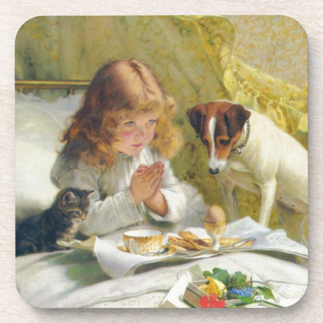 Suspense by Charles Burton Barber Coaster (Front)