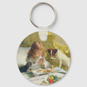 Suspense by Charles Burton Barber Key Ring
