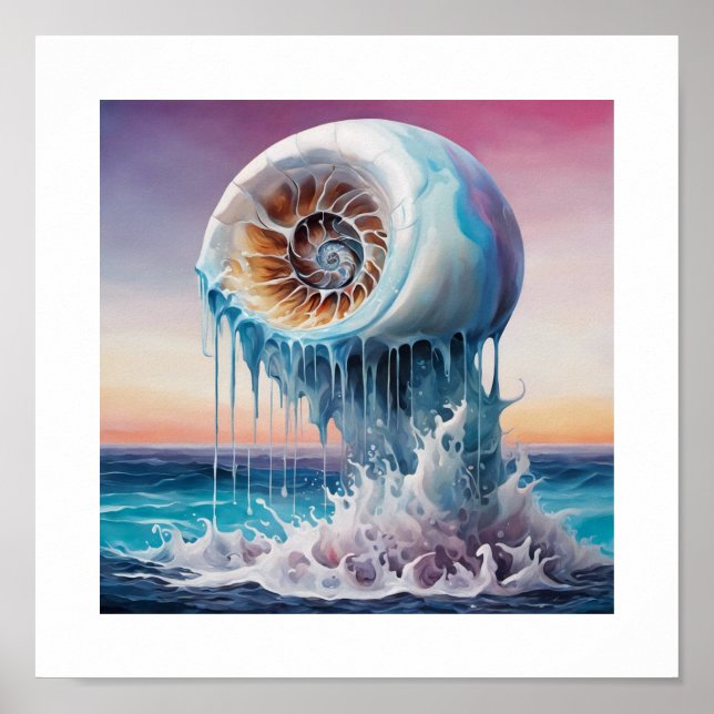 Suspenseful Nautilus Shell Poster (Front)