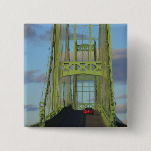 Suspension bridge onto Little Deer Isle 15 Cm Square Badge