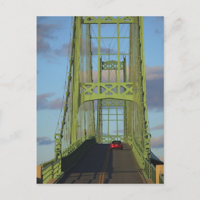 Suspension bridge onto Little Deer Isle Postcard (Front)