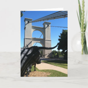 Suspension Bridge, Waco, TX Poster Card