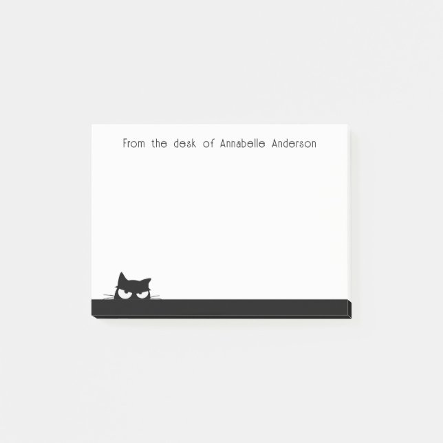 Suspicious Black Cat Personalise Notes (Front)